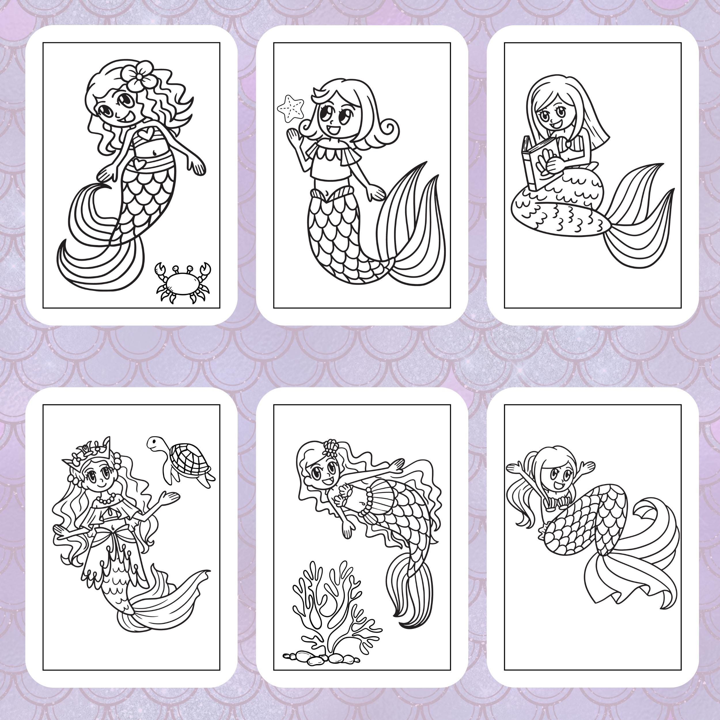 Mermaid Shell Coloring Pages Magical Under the Sea Theme Printable Kids ...