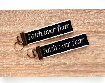 Embroidered Jesus Faith Wristlet Keychain, Christian Key Holder, Jesus Gift, Religious Gift, Christian Accessories, New Car Gift,