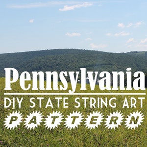 Pennsylvania DIY State String Art Pattern 11 x 6.5 Hearts & Stars included image 1