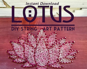 Lotus String Art Pattern  - 12" x 8"