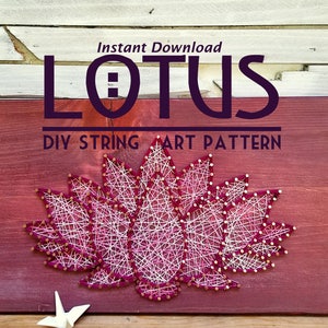 Lotus String Art Pattern 12 x 8 image 1