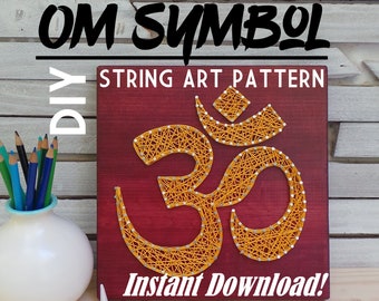 Om Symbol String Art Pattern  - 7.5" x 7.5"