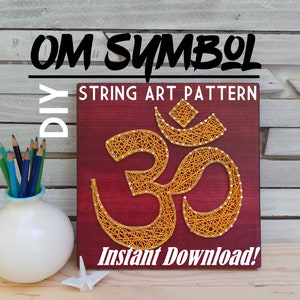 Om Symbol String Art Pattern  - 7.5" x 7.5"