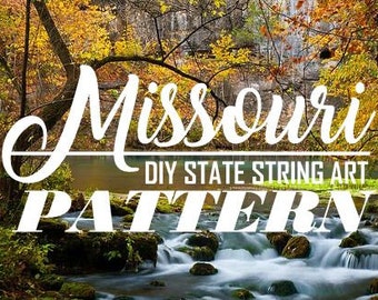 Missouri - DIY State String Art Pattern - 11" x 8.5" - Hearts & Stars included