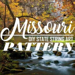 Missouri DIY State String Art Pattern 11 x 8.5 Hearts & Stars included image 1