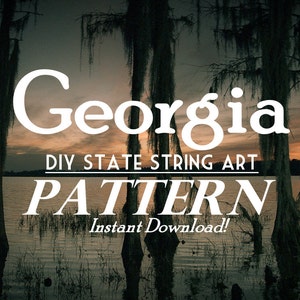 Georgia DIY State String Art Pattern 10 x 9 Hearts & Stars included image 1