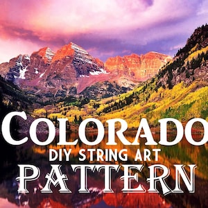 Colorado - DIY State String Art Pattern - 8&quot; x 10&quot; - Hearts & Stars included