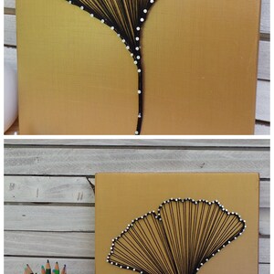 Gingko Leaf String Art Pattern 10 x 8 Ginkgo Fan Leaf Style image 5