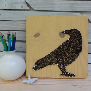 Raven String Art Pattern 8 x 8 Raven Silhouette image 7