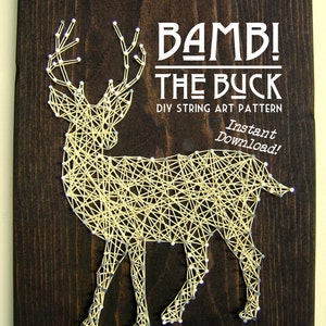 String Art Pattern Bambi The Buck 10 x 8 image 1