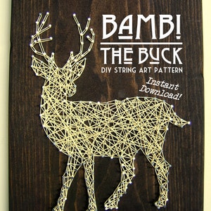 String Art Pattern - Bambi The Buck - 10&quot; x 8&quot;