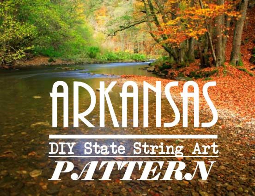 Arkansas - DIY State String Art Pattern - 8" X 10" - Hearts &amp; Stars ...