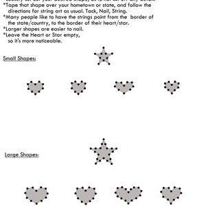 Louisiana DIY State String Art Pattern 8.5 x 10 Hearts & Stars included image 3