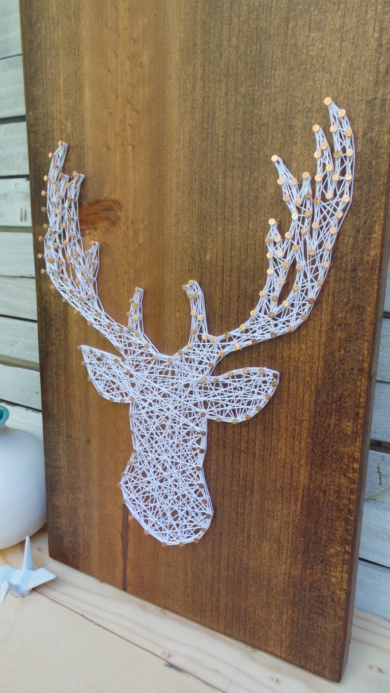 Deer Head String Art Pattern 10.5 x 8 Buck Head Pattern image 2