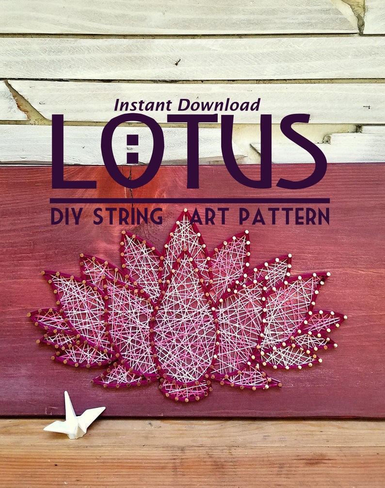 Lotus String Art Pattern 12 x 8 image 1