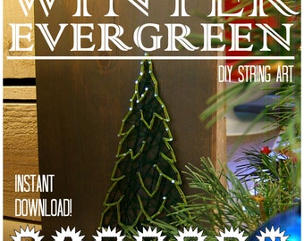 String Art Pattern Set - Winter Evergreen Trees
