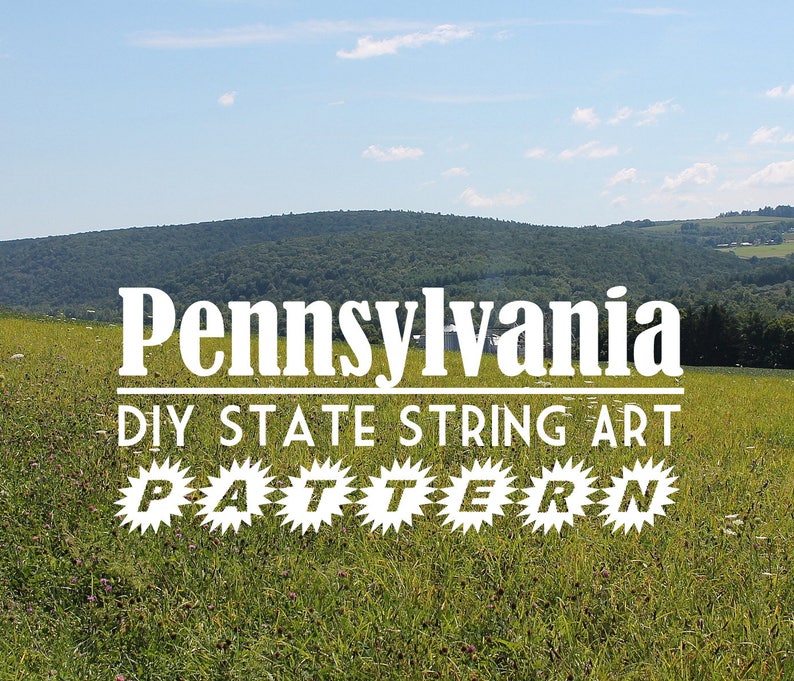 Pennsylvania DIY State String Art Pattern 11 x 6.5 Hearts & Stars included image 1