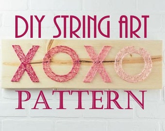 DIY Kisses and Hugs String Art Pattern - XOXO