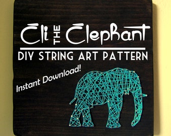 String Art Pattern - Eli the Elephant - Set of 2 Patterns