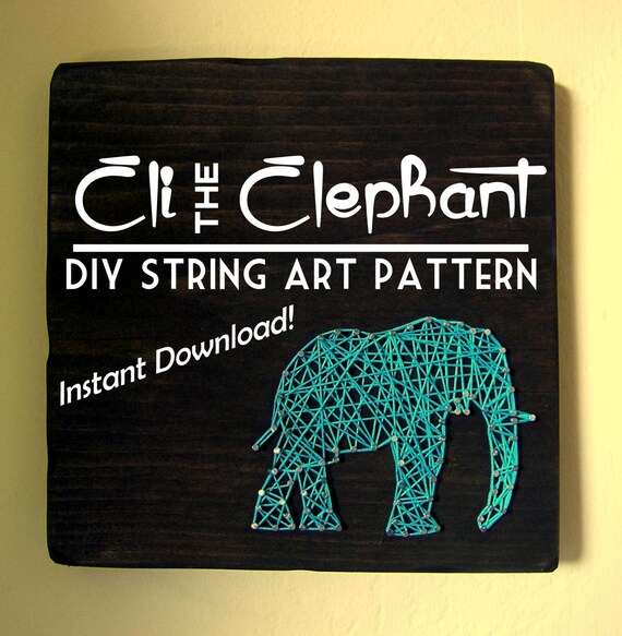 String Art Pattern Eli the Elephant Set of 2 Patterns | Etsy