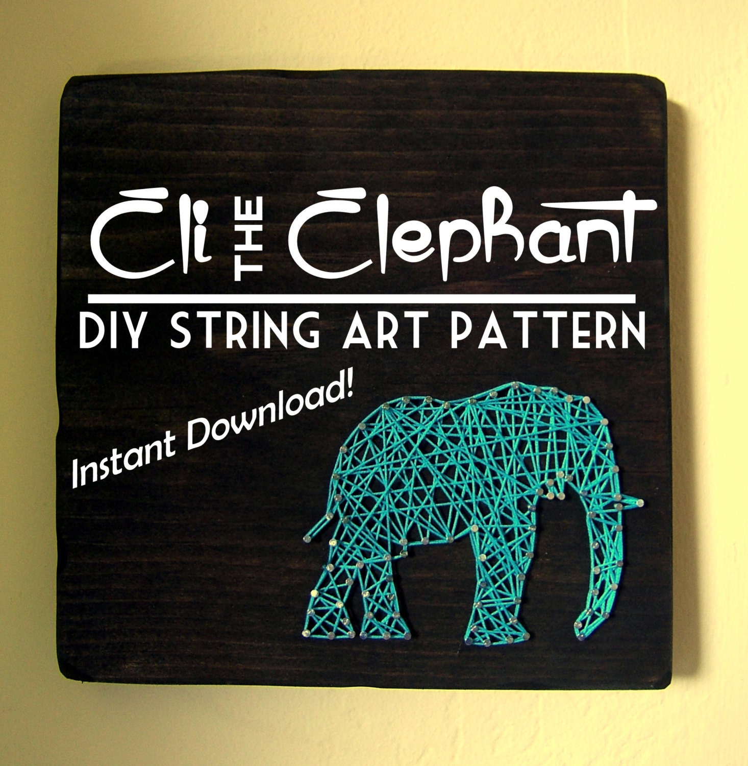 String Art Elephant, Modern Art, Wildlife Art Wall Decor, Original Art,  Elephant Art,father's Day, Wall Art, Africa Artwork,made to Order 