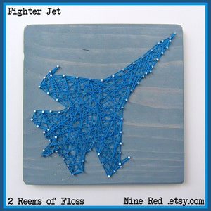 DIY String Art Pattern Fighter Jet 10.5 x 7 image 3