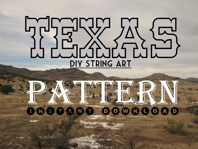 Texas DIY State String Art Pattern 10 x 10.5 Hearts & Stars included image 1