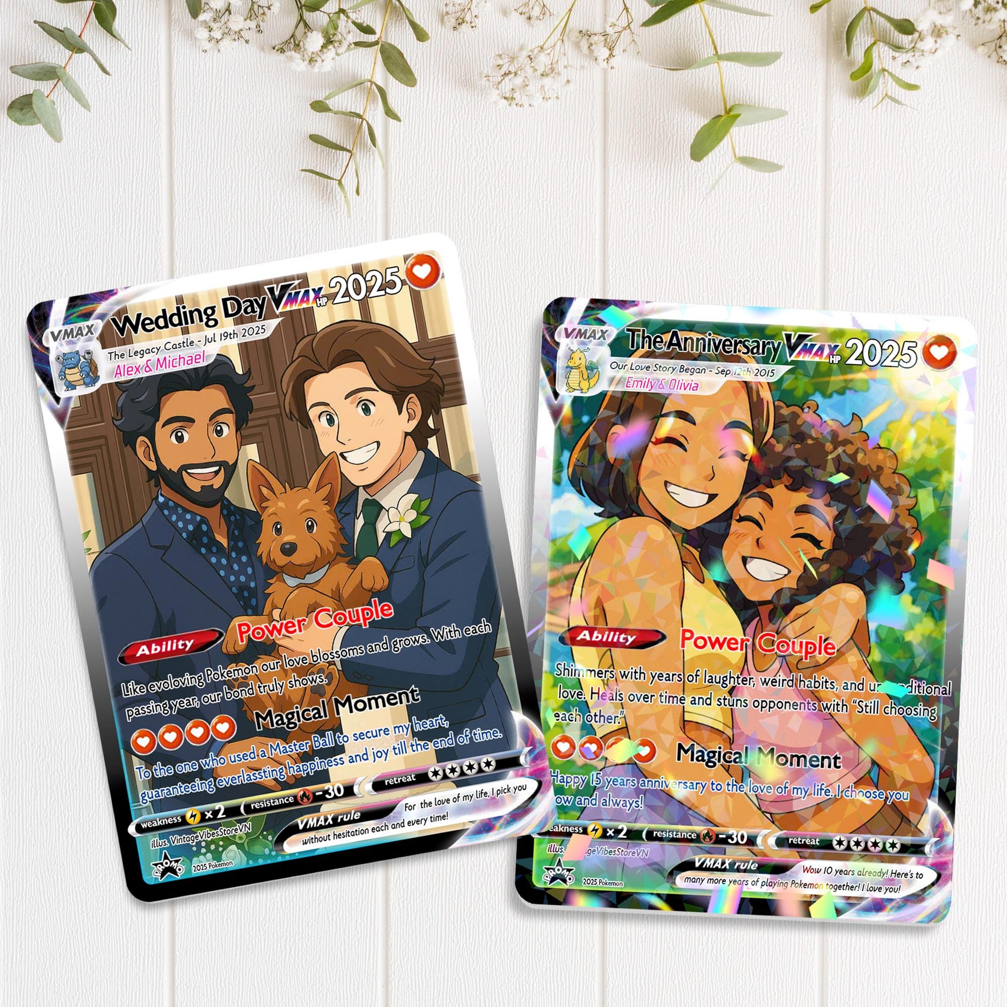 Personalized Pokmon Anniversary Card - Custom Wedding Photo, Anime Style,  Couple Keepsake Gift How Big Is A Pokmon