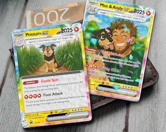 Tarjeta Pokémon personalizada para tu mascota, personaliza tu mascota como tarjeta Pokémon, retrato de perro, regalo para amantes de las mascotas, conmemorativo para mascotas, regalo para mascotas, regalo para perros, regalo para gatos