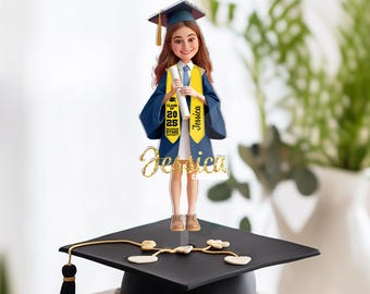 Personalized Graduation Gifts, Custom Face Graduation Cake Topper, Girls Class Of 2025 Cake Topper, Congrats Graduation, 2025 Graduate Gifts