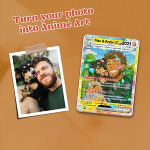 Personalisierte Haustier Pokemon Karte, Personalisierte Ihr Haustier als Pokemon Karte, Hunde Portrait, Tier Liebhaber Geschenk, Tier Gedenkstätte, Haustier Geschenk, Hunde Geschenk, Katzen Geschenk Bild 5