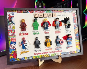 Regalo personalizado de superhéroe para papá / Regalo del Día del Padre 2026 / Súper papá / Regalo para papá primerizo / Regalo para papá / Regalos de su hijo / Regalo de cumpleaños para él