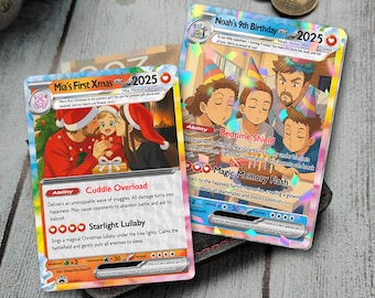 Personalized PokeCard, Custom Birthday Photo Art Card, Anniversary Proposal Invitation, Birthday Wedding Day Couple Engagement, Holiday Gift