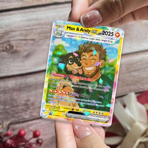 Personalisierte Haustier Pokemon Karte, Personalisierte Ihr Haustier als Pokemon Karte, Hunde Portrait, Tier Liebhaber Geschenk, Tier Gedenkstätte, Haustier Geschenk, Hunde Geschenk, Katzen Geschenk Bild 8