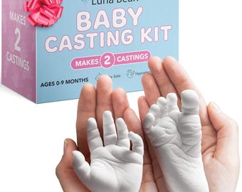 Kit para hacer moldes de huellas de manos y pies de bebés: un recuerdo para recién nacidos (permite hacer 2 moldes).