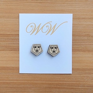 Huntrix and Saja Boys logos earrings, Demon Hunters, Wood pendants, Laser cut wood, Jewelry