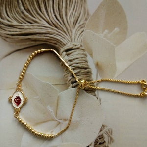 Pulsera verstelbaar/Ex Votos/Detente/Sagrado Corazón de Jesús/Sagrado Corazón