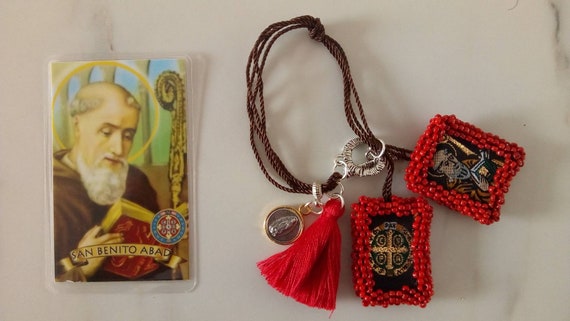 Scapular Bracelet/Escapulario/San Benito/Virgen de Guadalupe/Religious Jewelry/Saint Jewelry/Mexican Jewelry/Wedding/Baptism/First Communion