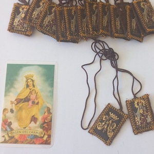 12 Virgen del Carmen/12 Nuestra Señora del Carmen/12 Escapularios/12 Escapularios/Juego de 6 Escapularios