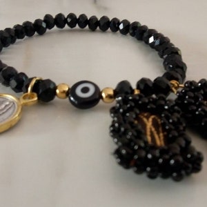 Pulsera Escapulario/Pulsera de protección/Pulsera Religiosa/Pulsera de cuentas/Pulsera Virgen del Carmen/Pulsera de Mal de Ojo/Pulsera Mexicana