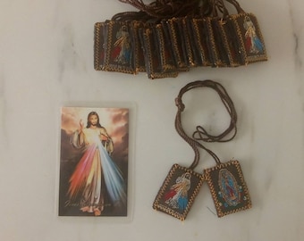 Set of 12/Divine Mercy Scapulars/Virgen de Guadalupe/Escapulario/Set of 6 Scapulars