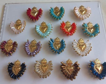 Collana con ciondolo Sacro Cuore fatta a mano: gioielli cattolici in cristallo ceco