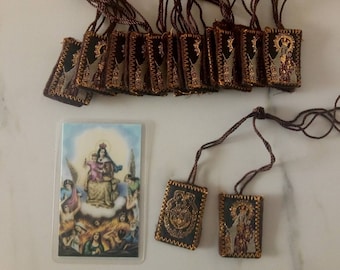 Virgen del Carmen Escapulario Set - Nuestra Señora del Monte Carmelo