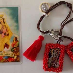 Scapular Bracelet/Escapulario/San Benito/Virgen de Guadalupe/Religious Jewelry/Saint Jewelry/Mexican Jewelry/Wedding/Baptism/First Communion image 6