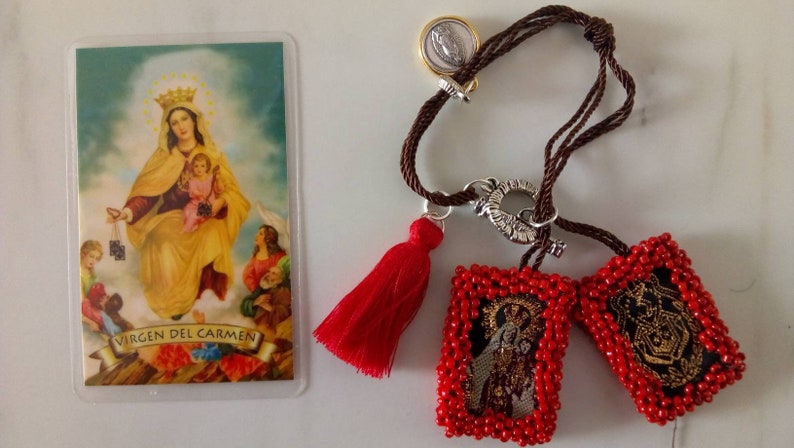 Scapular Bracelet/Escapulario/San Benito/Virgen de Guadalupe/Religious Jewelry/Saint Jewelry/Mexican Jewelry/Wedding/Baptism/First Communion image 6