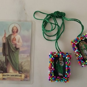 Virgen de Guadalupe / Saint Jude / Skapulier / Escapulario Bordado / San Jewels Tadeo / Saint Jude Thaddäus / Mexikanisches Geschenk / Katholisches Geschenk / Religiöses Geschenk