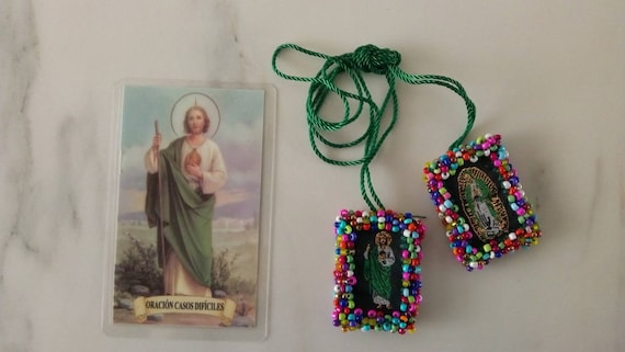 Virgen de Guadalupe/Saint Jude/Scapular/Escapulario Bordado/San Judas Tadeo/Saint Jude Thaddaeus/Mexican Gift/Catholic Gift/Religious Gift