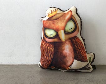 Owl King Cushion/Pillow