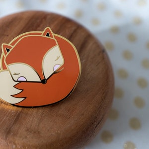 Sleepy Mr Fox Enamel Pin