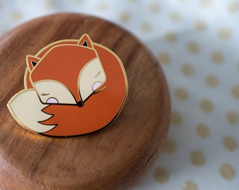Sleepy Mr Fox Enamel Pin